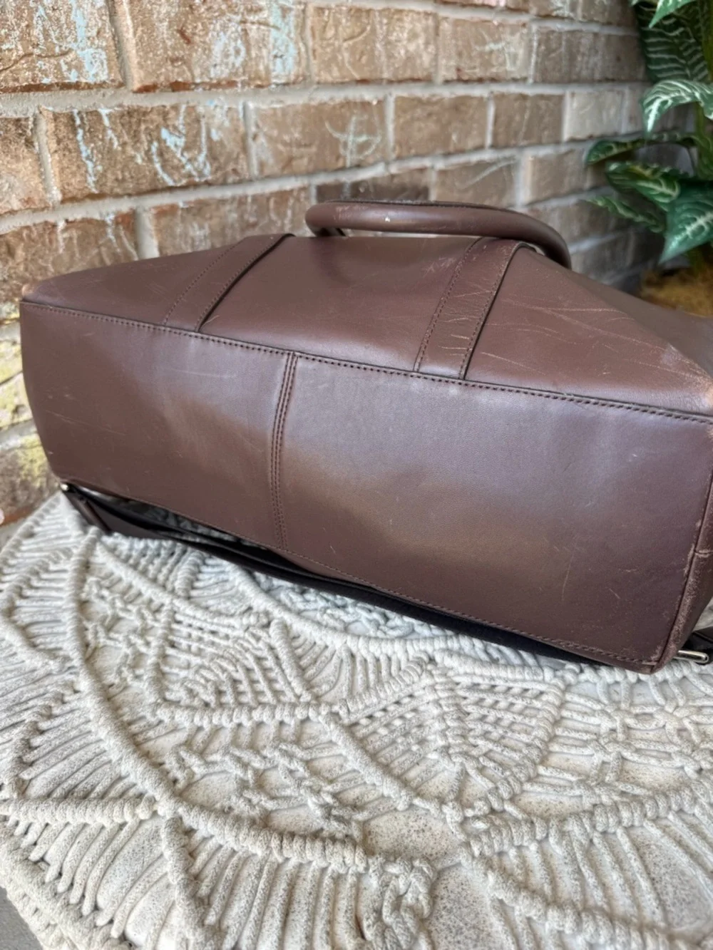 Coach Lexington F70916 Brown Leather Briefcase Carry-all messenger Shoulder bag